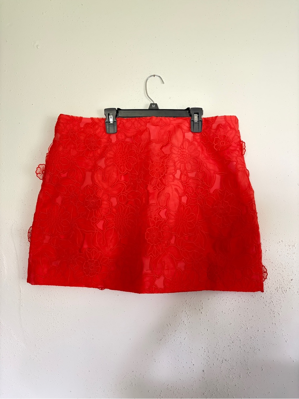 J. Crew coral Floral Lace Mini Skirt NWT